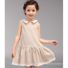 Baby heißer Verkauf $ 5 ein Stück Kleid khaki Farbe punktierte Kleidung Sommer casual Schulmädchen Kleid